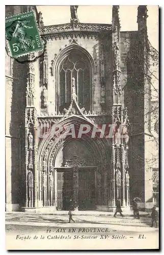 Cartes postales Aix en Provence Facade de la Cathedrale St Sauveur XV siecle