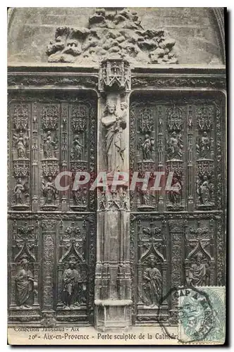 Cartes postales Aix en Provence Porte Sculptee de la Cathedrale