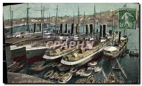 Cartes postales Marseille vue prise du Quai du Port Bateaux