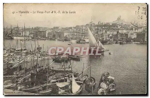 Cartes postales Marseille le vieux Port et N D de la Garde