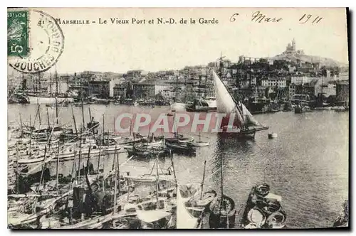 Cartes postales Marseille le Vieux Port et N D de la Garde