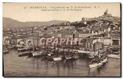 Cartes postales Marseille vue generale sur N D de la Garde