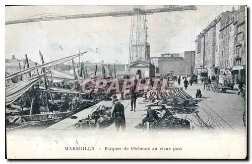 Cartes postales Marseille Barques de Pecheurs au vieux Port