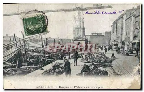 Cartes postales Marseille Barques de Pecheurs au Vieux Port