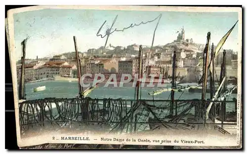 Ansichtskarte AK Marseille Notre Dame de la Garde vue prise du Vieux Port