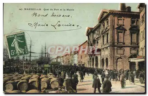 Ansichtskarte AK Marseille Quai du Port et la Mairie