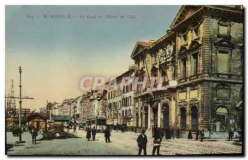 Cartes postales Marseille Le Quai et l'Hotel de Ville