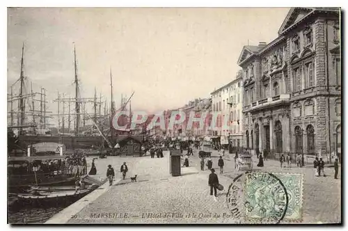 Cartes postales Marseille L'Hotel de Ville et le Quai du Port