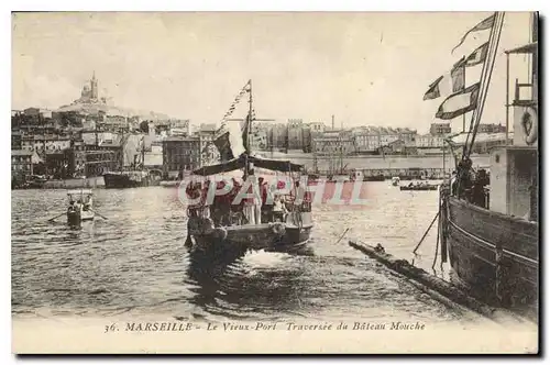 Cartes postales Marseille Le Vieux Port Traversee du Bateau Mouche