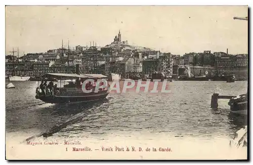 Cartes postales Marseille Vieux Port et N D de la Garde