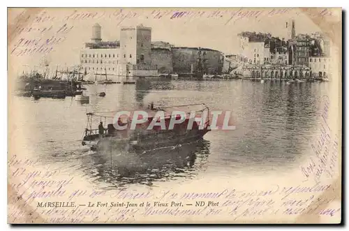 Cartes postales Marseille le Fort Saint Jean et le Vieux Port