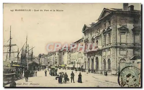 Ansichtskarte AK Marseille Quai du Port et la Mairie