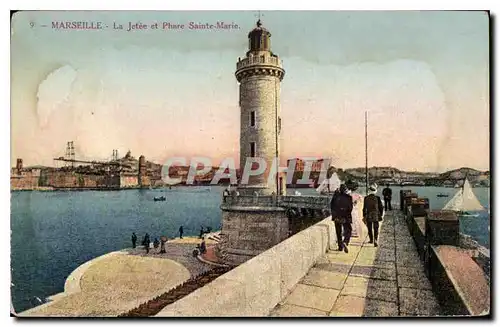 Ansichtskarte AK Marseille la Jetee et Phare Sainte Marie