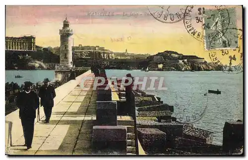 Cartes postales Marseille la Jetee et Phare Sainte Marie