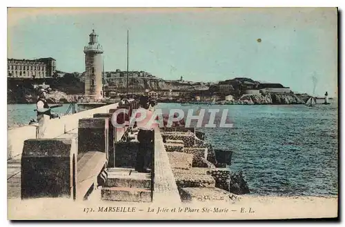 Ansichtskarte AK Marseille la Jetee et le Phare Ste Marie