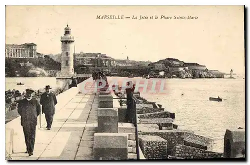 Ansichtskarte AK Marseille la Jetee et le Phare Sainte Marie