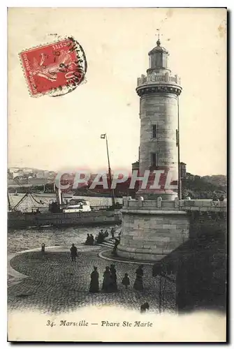 Ansichtskarte AK Marseille Phare Ste Marie