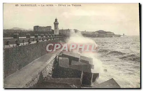 Cartes postales Marseille la Jetee Effet de Vagues