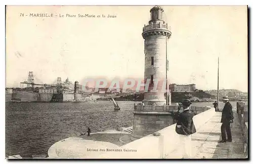 Ansichtskarte AK Marseille le Phare Ste Marie et la Jetee