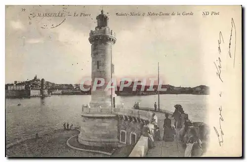 Cartes postales Marseille le Phare Sainte Marie et Notre Dame de la Garde