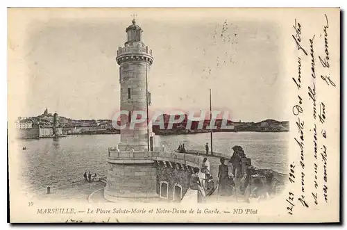 Cartes postales Marseille le Phare Sainte Marie et Notre Dame de la Garde