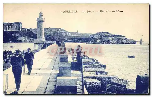 Ansichtskarte AK Marseille la Jetee et le Phare Sainte Marie