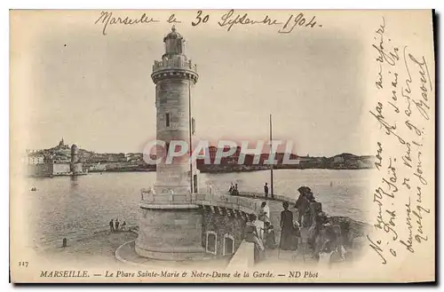 Cartes postales Marseille le Phare Sainte Marie et Notre Dame de la Garde