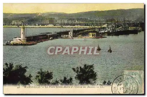 Cartes postales Marseille le Phare Sainte Marie et l'entree des Bassins