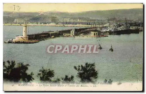 Cartes postales Marseille le Phare Sainte Marie et l'entree des Bassins