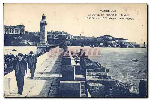 Ansichtskarte AK Marseille la Jetee et Phare Ste Marie