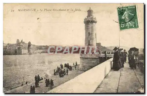 Ansichtskarte AK Marseille le Phare Ste Marie et la Jetee