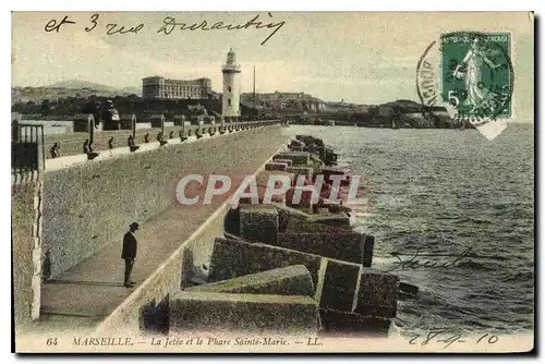 Ansichtskarte AK Marseille la Jetee et le Phare Sainte Marie