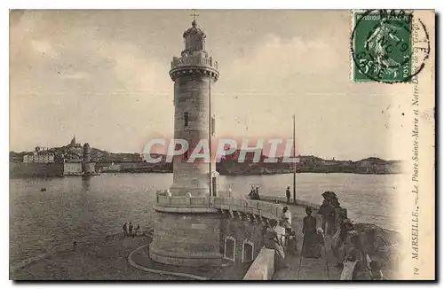 Cartes postales Marseille le Phare Sainte Marie et Notre Dame de la Garde