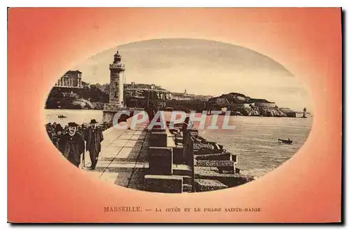 Ansichtskarte AK Marseille la Jetee et le Phare Sainte Marie