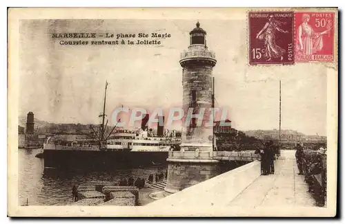 Ansichtskarte AK Marseille le Phare Ste Marie Courrier rentrant a la Joliette