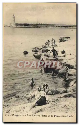 Ansichtskarte AK Marseille les Pierres Plates et le Phare Ste Marie