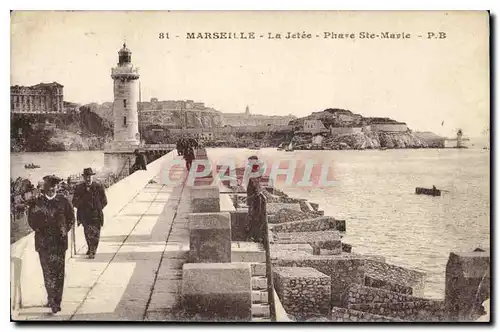 Ansichtskarte AK Marseille la Jetee Phare Ste Marie