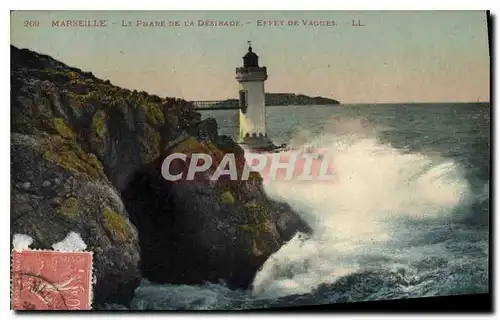 Cartes postales Marseille le Phare de la Desirade Effet de Vagues