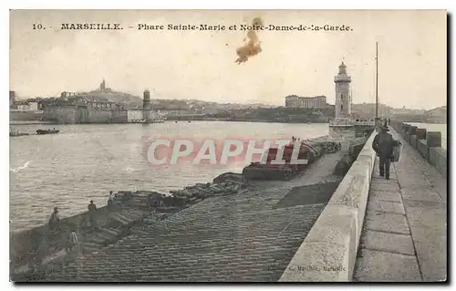 Ansichtskarte AK Marseille Phare Sainte Marie et Notre Dame de la Garde