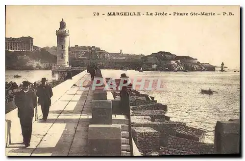 Ansichtskarte AK Marseille la Jetee Phare Ste Marie