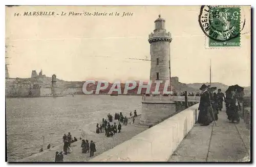 Ansichtskarte AK Marseille le Phare Ste Marie et la Jetee