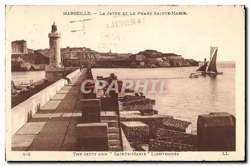 Ansichtskarte AK Marseille la Jetee et le Phare Sainte Marie