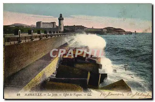 Cartes postales Marseille la Jetee Effet de Vagues