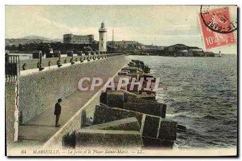 Ansichtskarte AK Marseille la Jetee et le Phare Sainte Marie