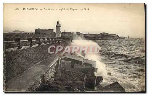 Cartes postales Marseille la Jetee Effet de Vagues