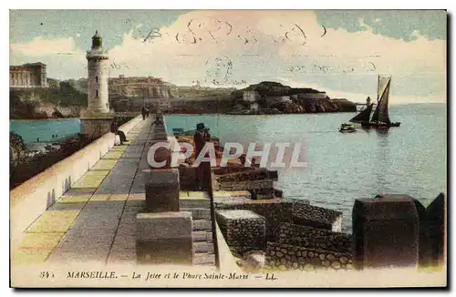 Ansichtskarte AK Marseille la Jetee et le Phare Sainte Marie