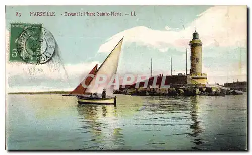 Ansichtskarte AK Marseille devant le Phare Sainte Marie