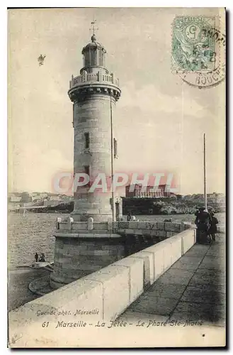 Ansichtskarte AK Marseille la Jetee le Phare Ste Marie