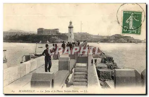 Ansichtskarte AK Marseille La Jetee et le Phare Sainte Marie