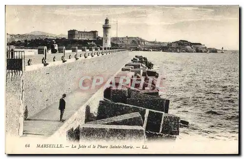 Ansichtskarte AK Marseille La Jetee et le Phare Sainte Marie